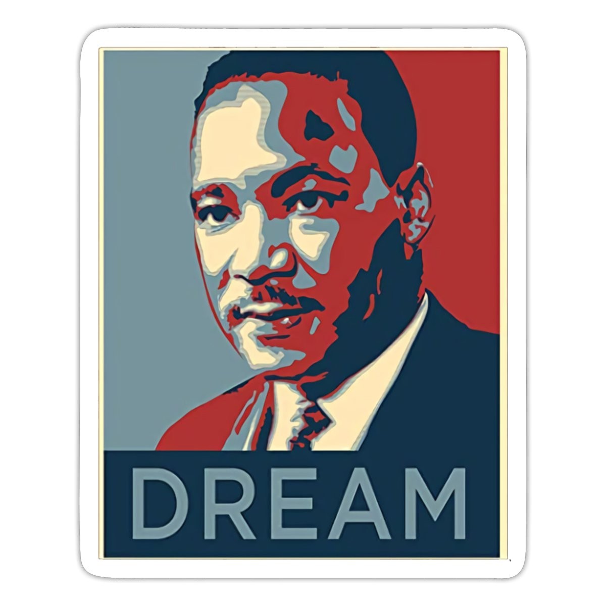 Martin Luther King Jr. Portait Dream MLK Sticker, max. 4 x 4"