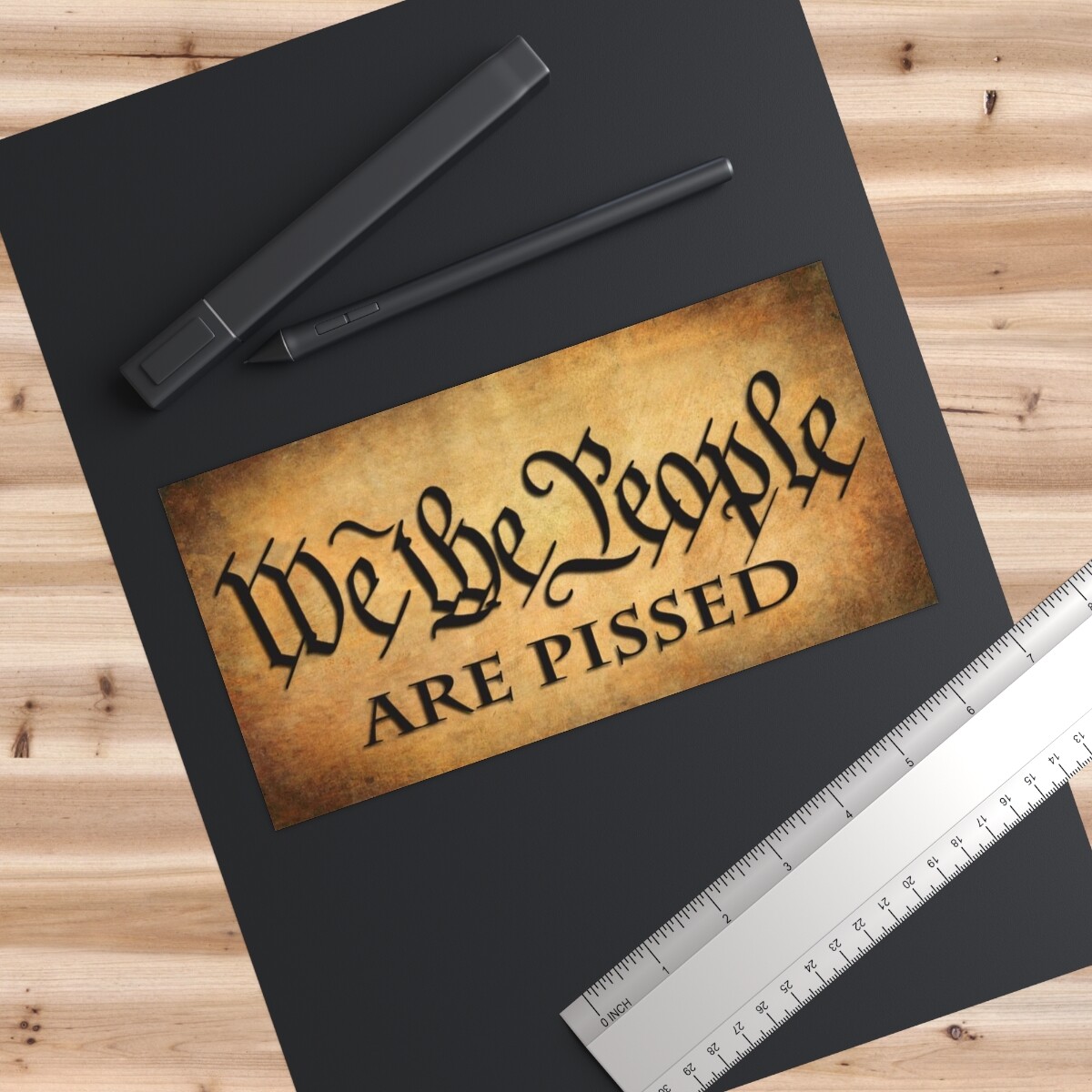 Second Amendment with a beige background water-resistant vinyl Bumper Sticker
