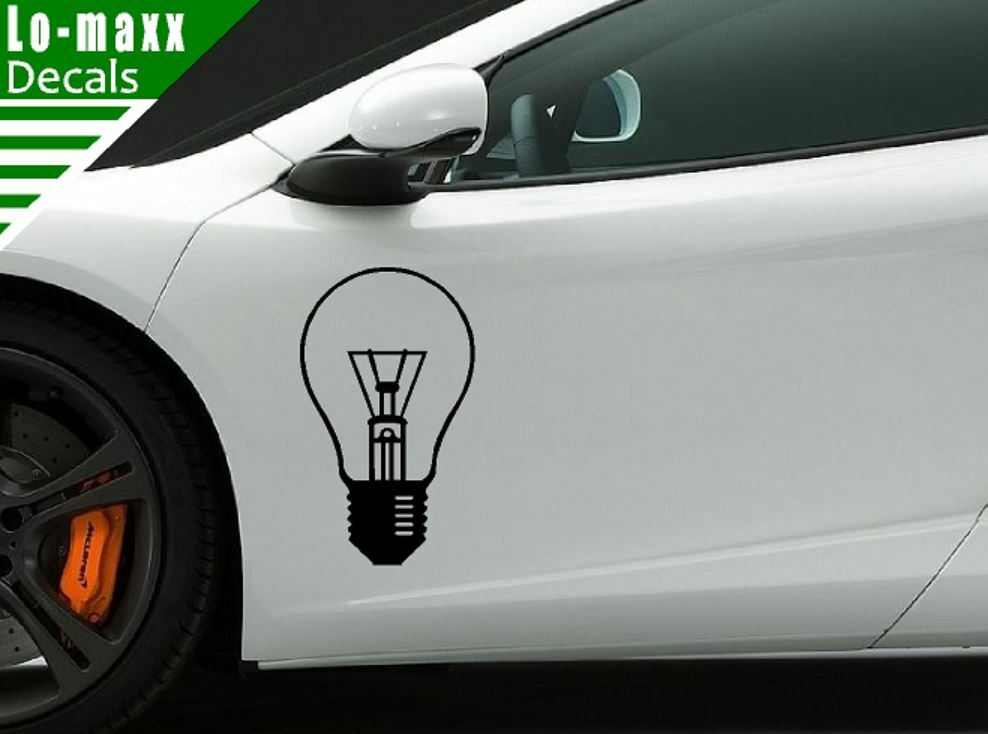 Light Bulb Graphic Art High Quality Various Sizes & Colors Die Cut Vinyl Decal