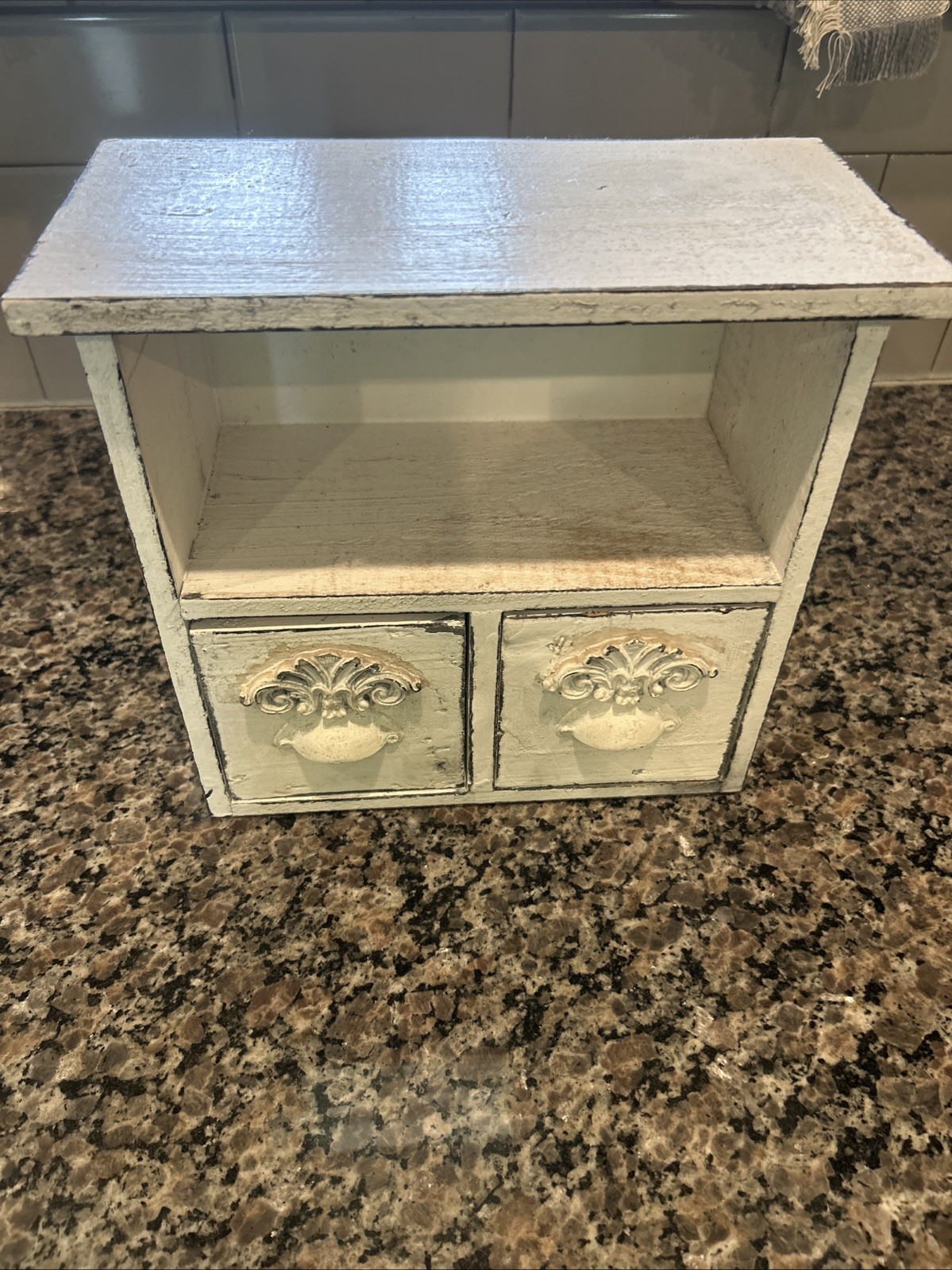 Home Decor ATCM 93120 Wood Box With 2 Drawers 9x9x5