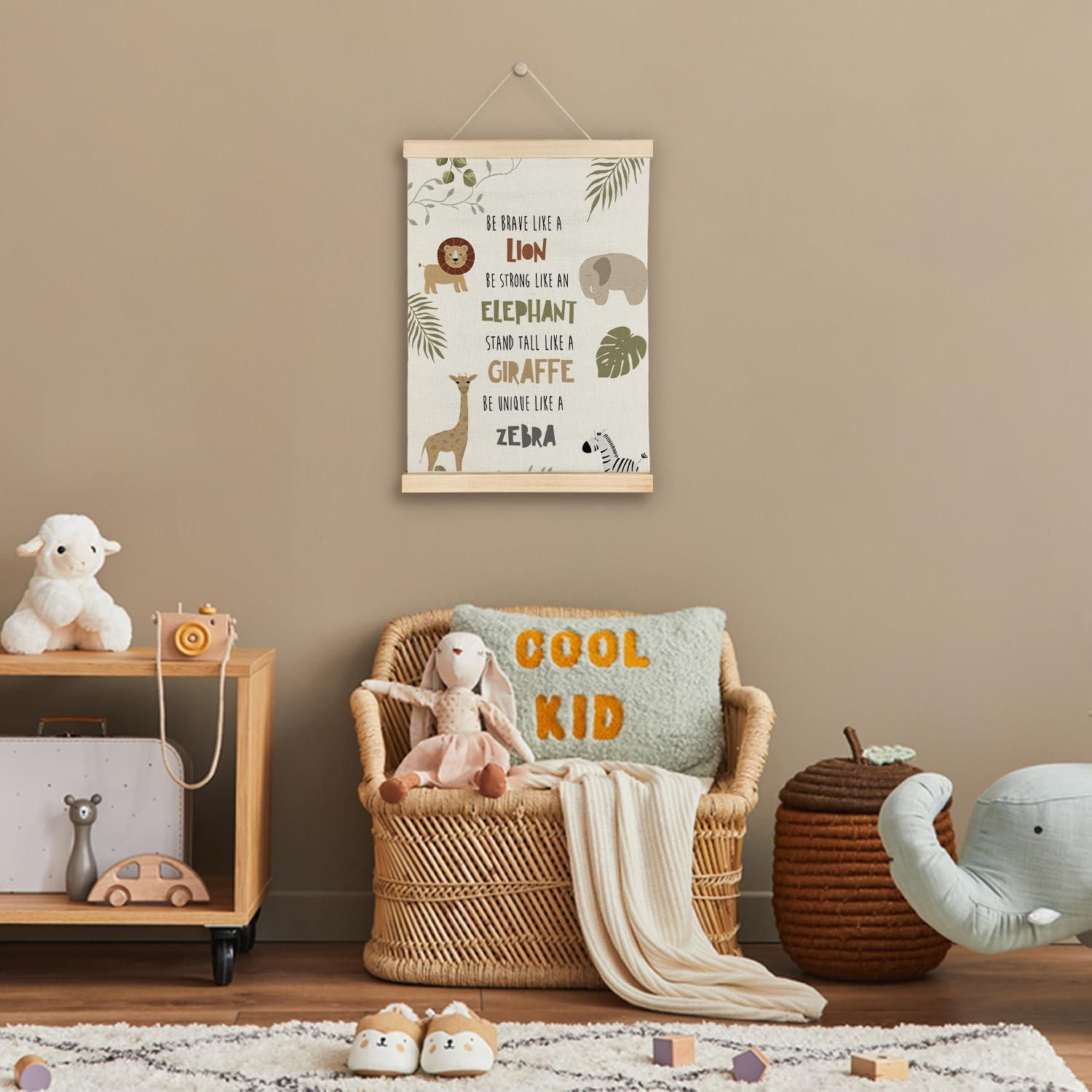 Positive Affirmations Wall Art,Safari Animals Wall Decor,Inspirational Nursery P