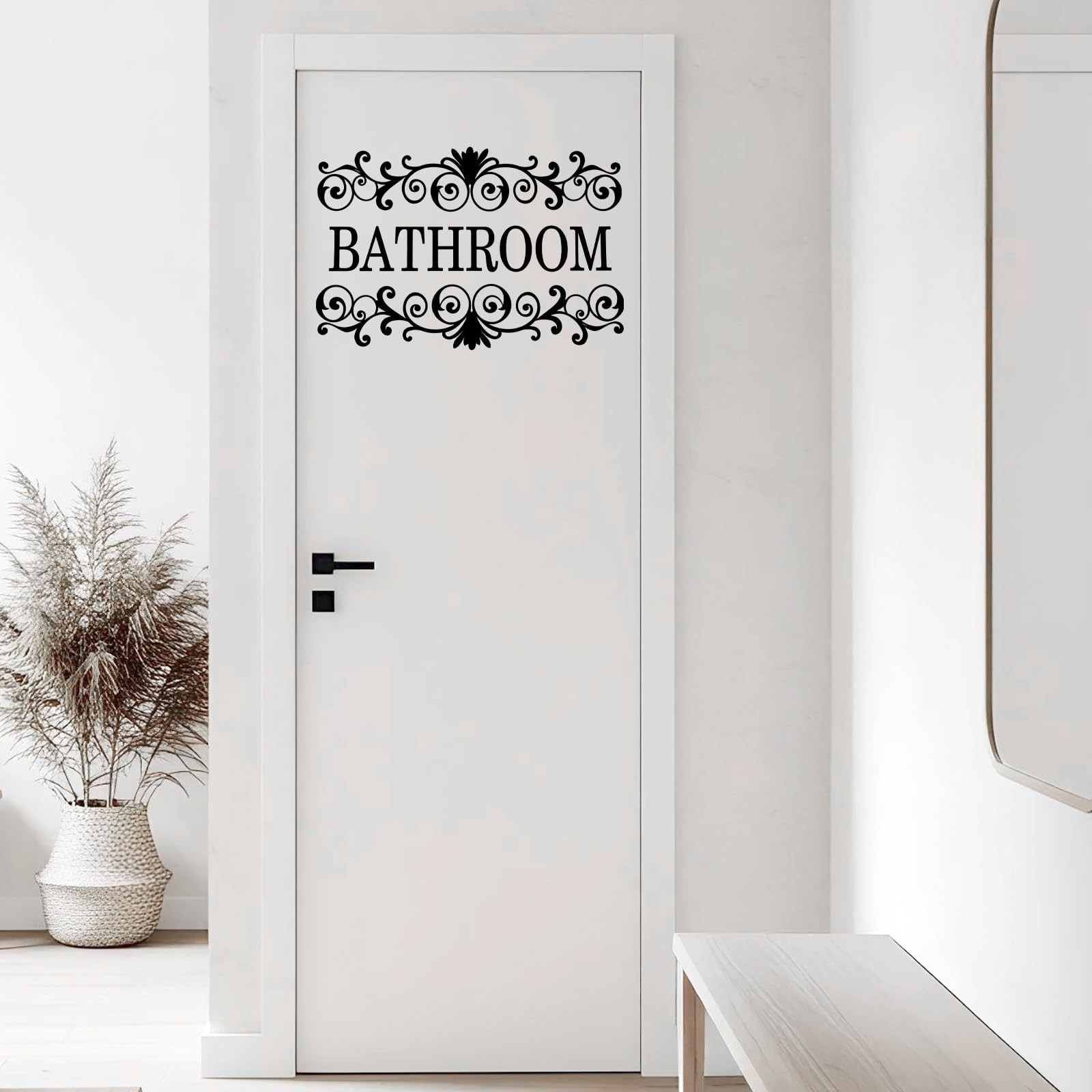 2 Pcs Black Vine Bathroom Wall Decals, Vinyl Bathroom Wall Stickers Wall Art …