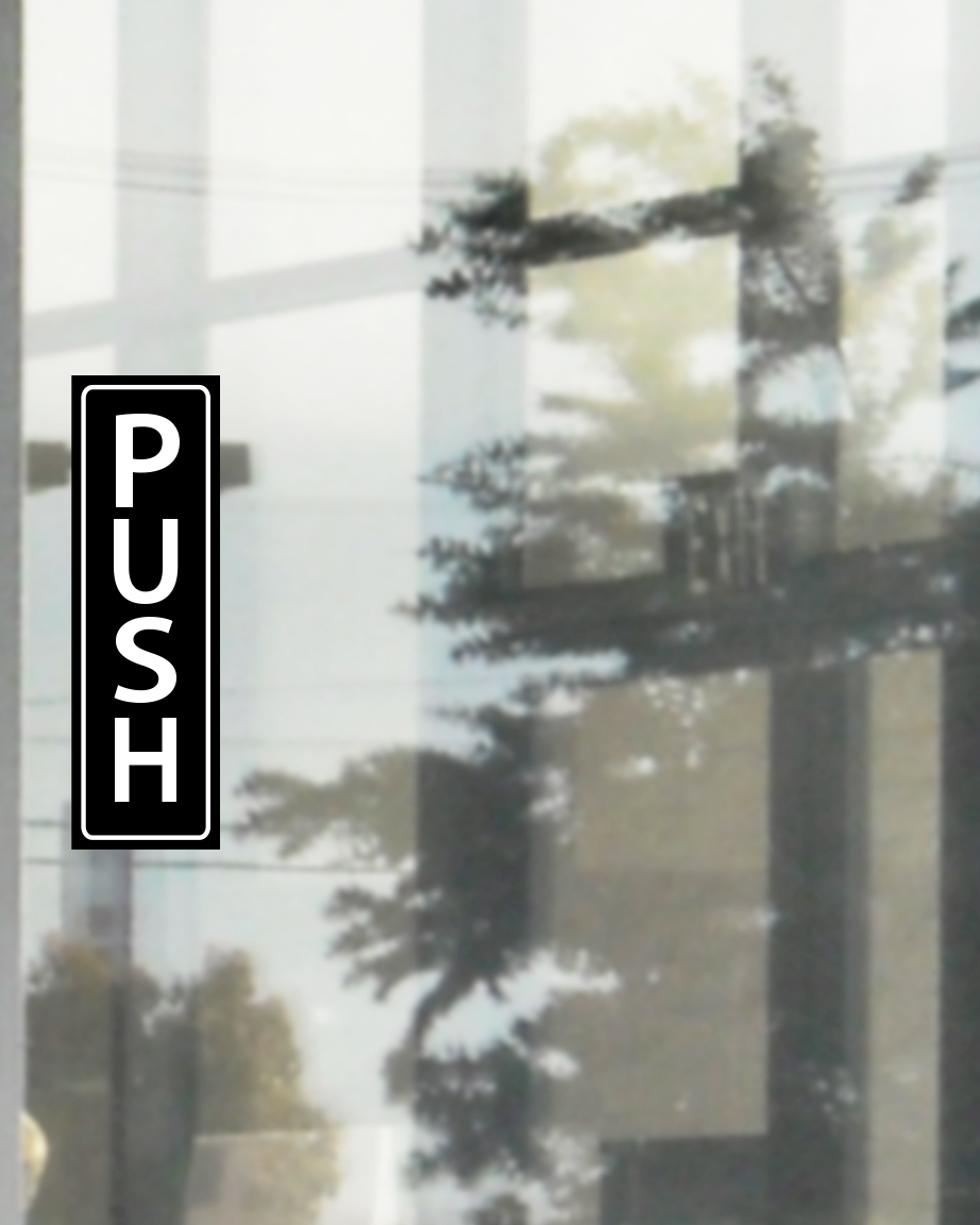 8×2.5" Pull(2/pack) and Push(2/pack) Sticker Business shop Glass Door Sticker