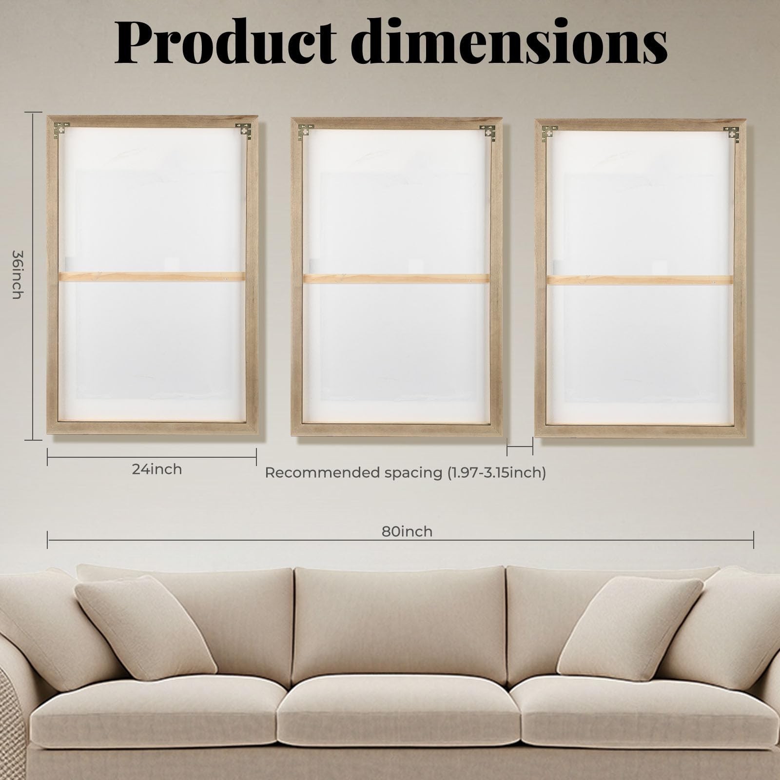 3D Textured Abstract Wall Art for Living Room, 3 Piece Modern Neutral Framed …