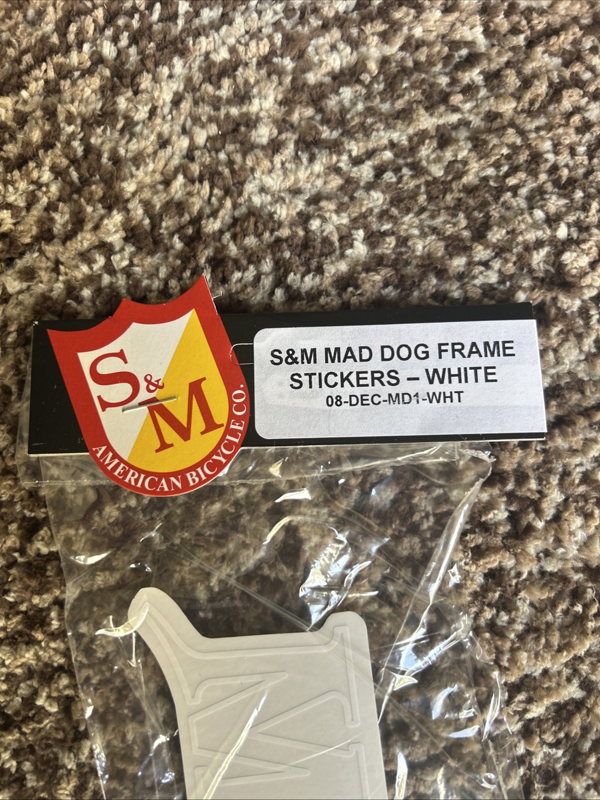 MAD DOG FRAME STICKERS WHITE OUTLINE BMX BIKE FRAME DECAL