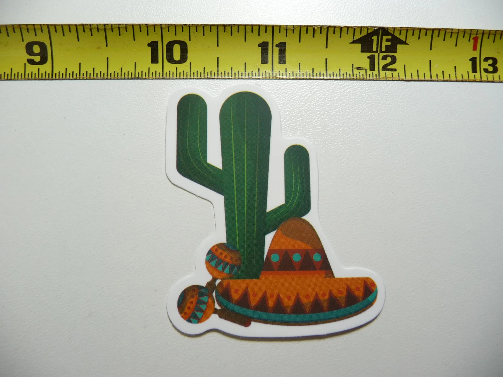 MEXICAN FOOD CACTUS SOMBRERO MARACAS GROUPING SMALL STICKER DECAL SOUTHWESTERN