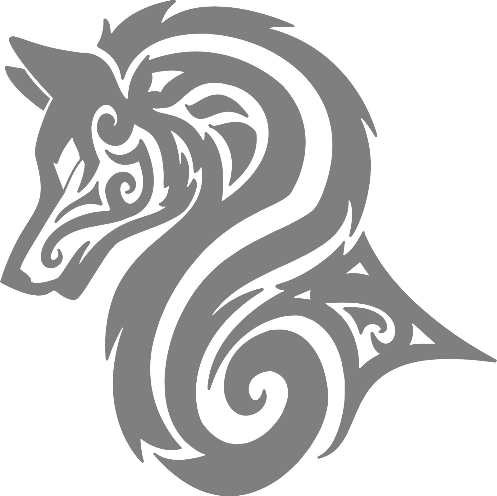 Tribal Zodiac Wolf Decal 4.5"w X 4.4" h In your choice of color