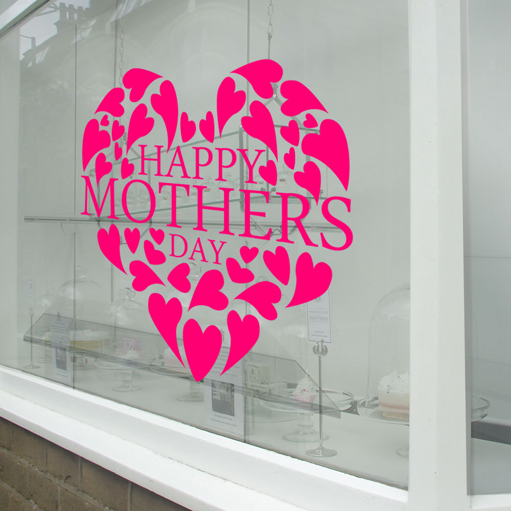 Happy Mothers Day Wall & Window Stickers Mother Decals Shop Window Display A338