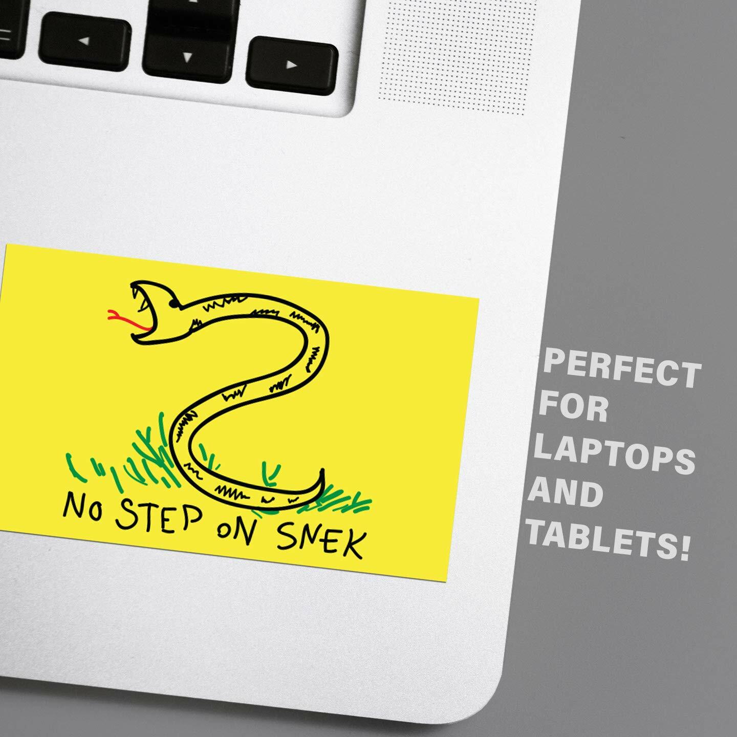 NO STEP ON SNEK FLAG STICKER FUNNY GADSDEN VINYL DECAL 2-PACK 5 BY 3 INCHES