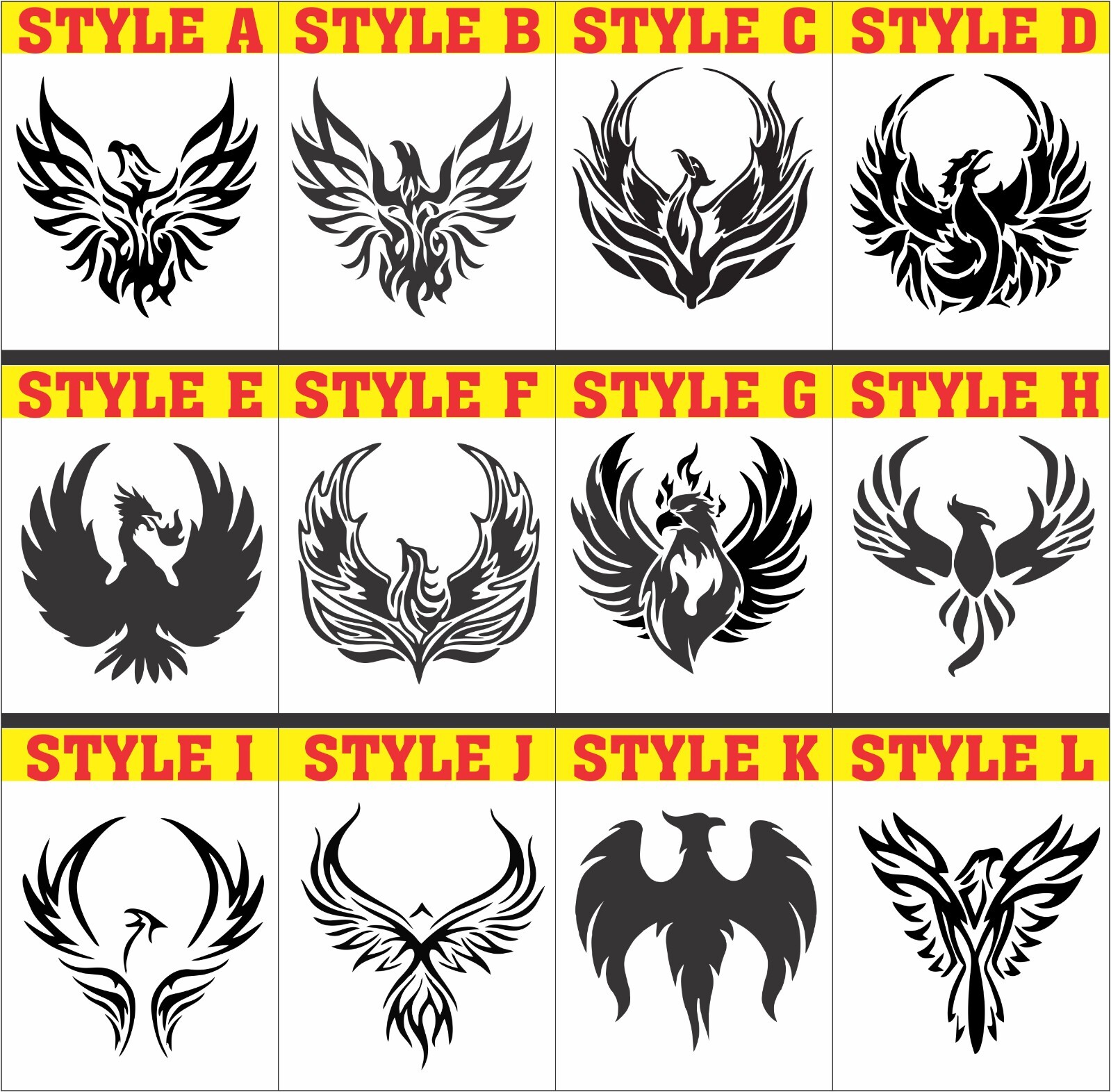 PHOENIX BIRD Fire bird Firebird Tribal Flame Vinyl Decal Car Wall sticker custom