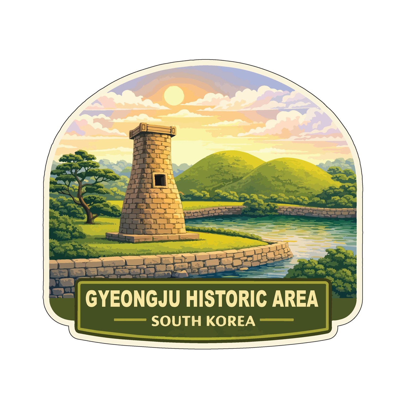 Gyeongju Historic Area South Korea Sticker Decal Vinyl Die-Cut World Heritage