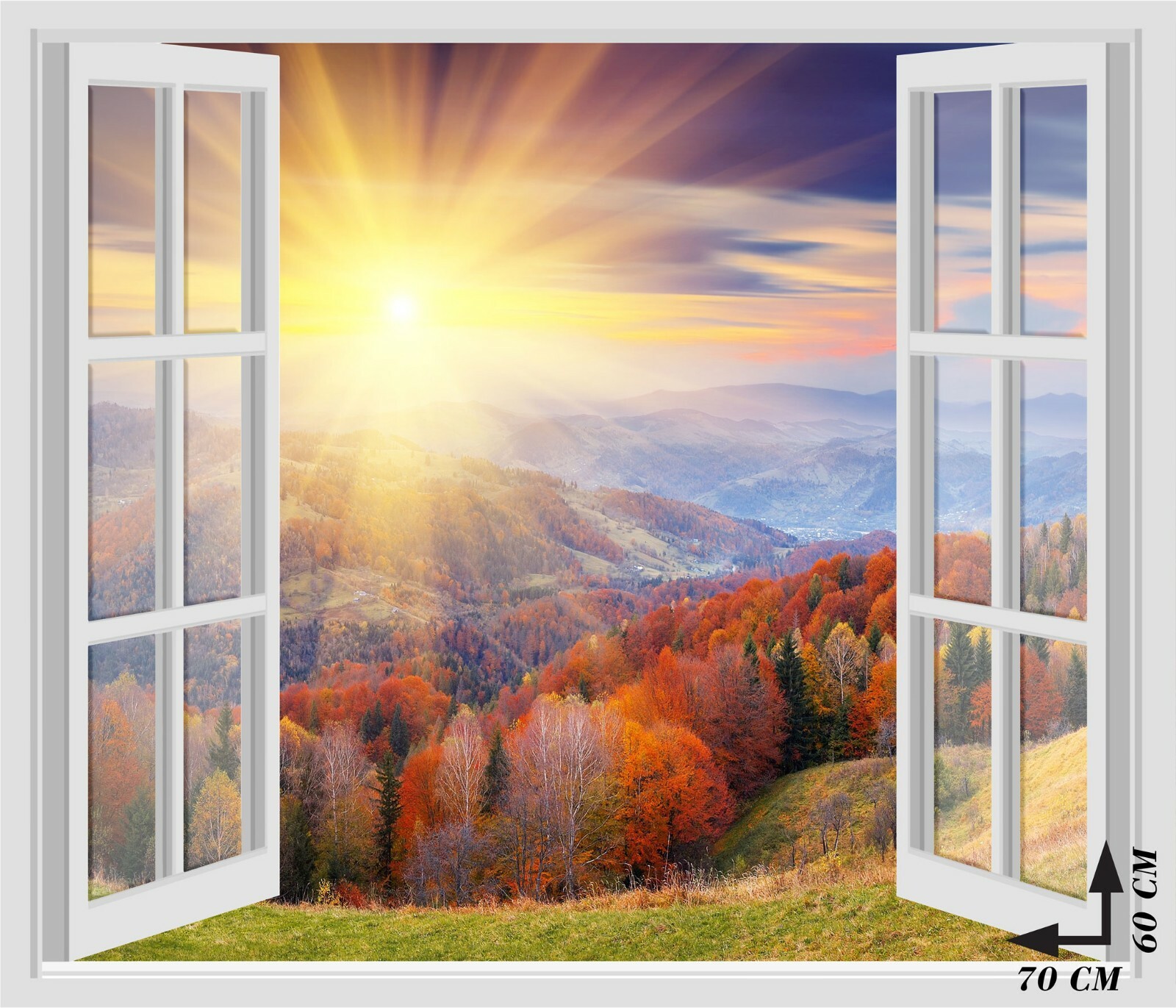 Window Wall Stickers – GORGEOUS SUNSET SUN – 3D Wall Stickers – VINYL