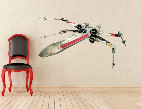 X Wing Star Wars Wall Decal Star Wars Ships Wall Graphic Stickers Decals, b15