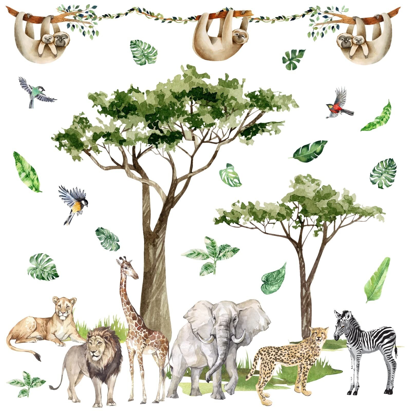 Jungle Animal Wall Decals Safari Animal Wall Stickers Large Wild Animal Wall …