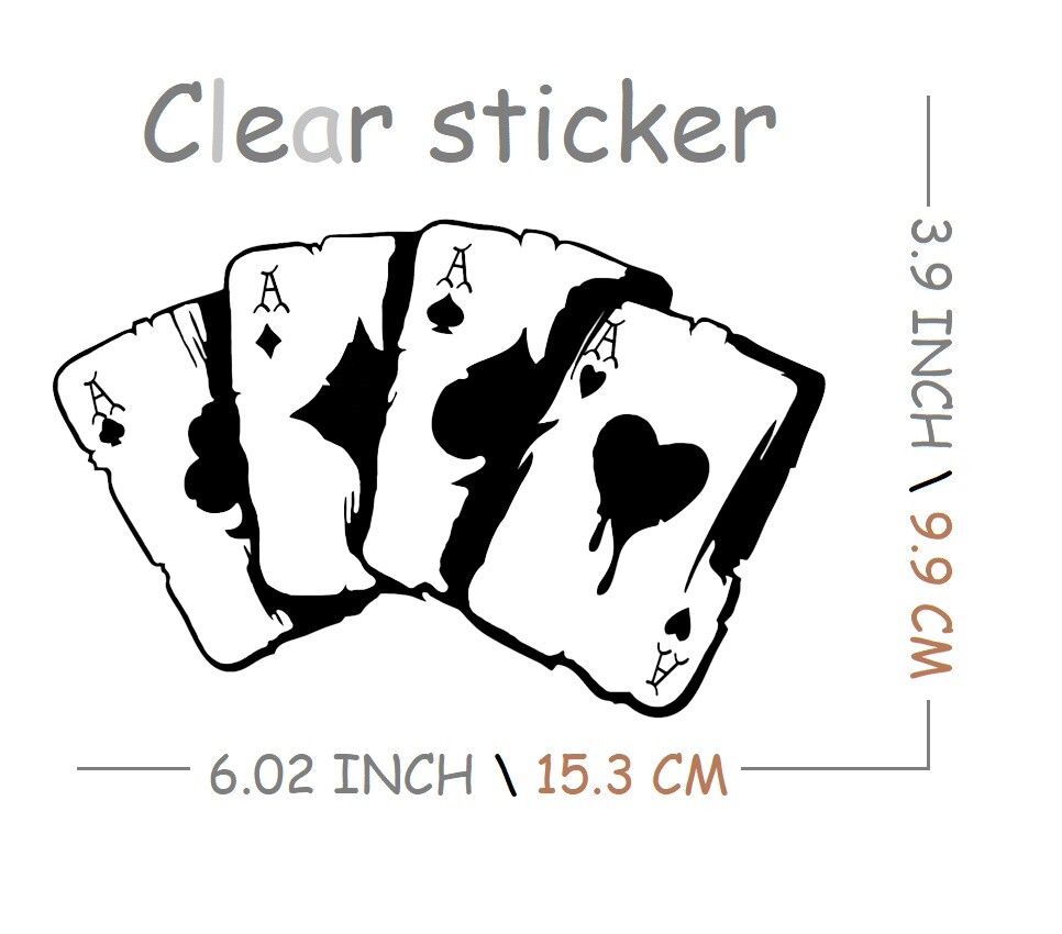 Poker sticker for car laptop door man cave