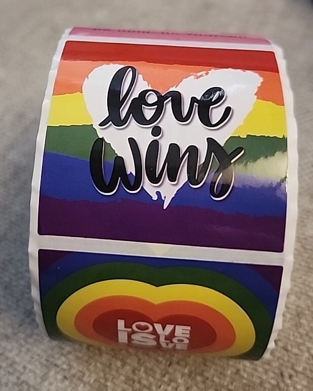 500 Pcs Pride Stickers LGBTQ+ Stickers Gay Pride Flag Stickers Bulk Roll New