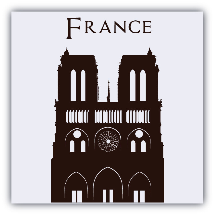 France Notre Dame Paris Catholic Cathedral Car Bumper Sticker Decal