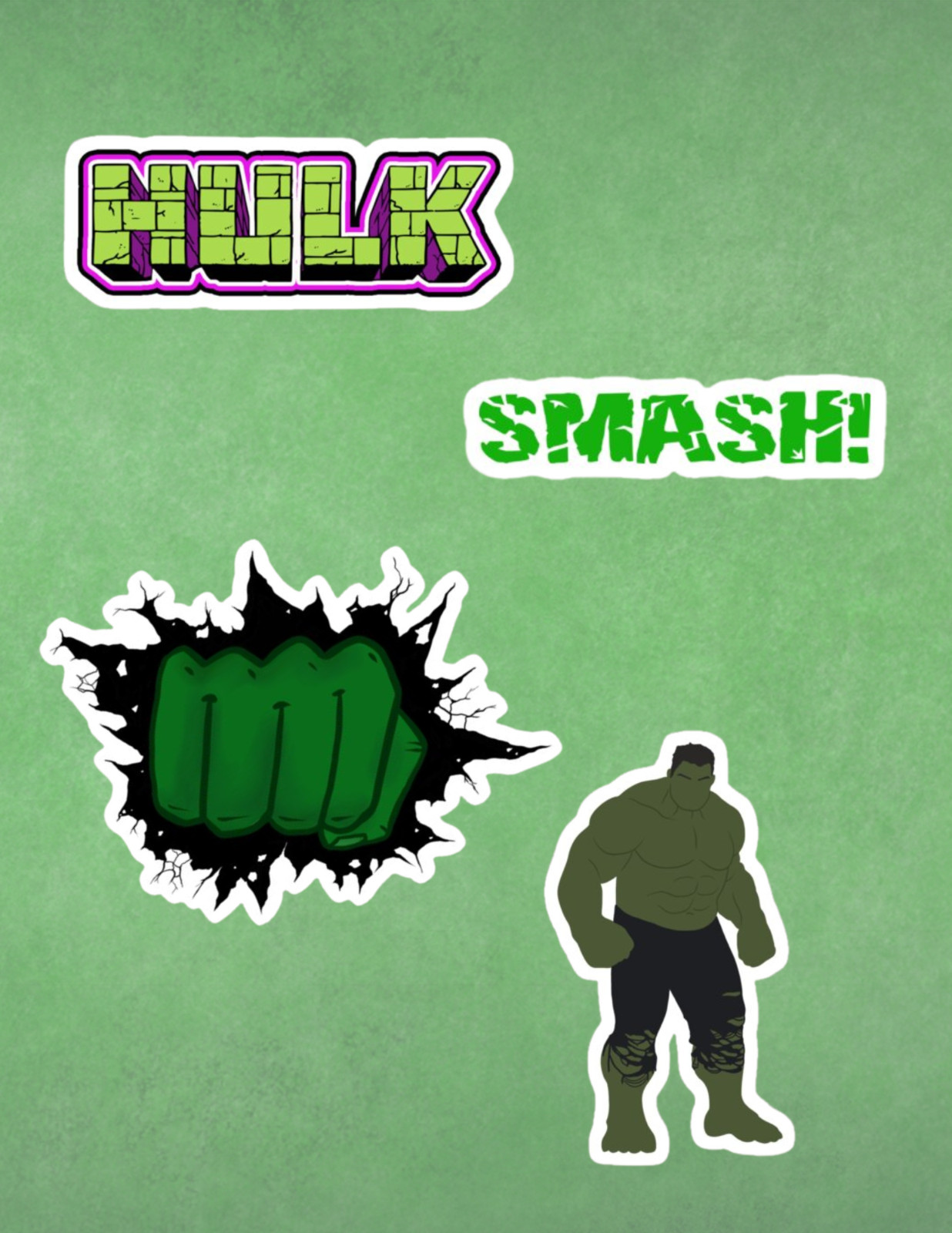 The Hulk 4pc Sticker Pack