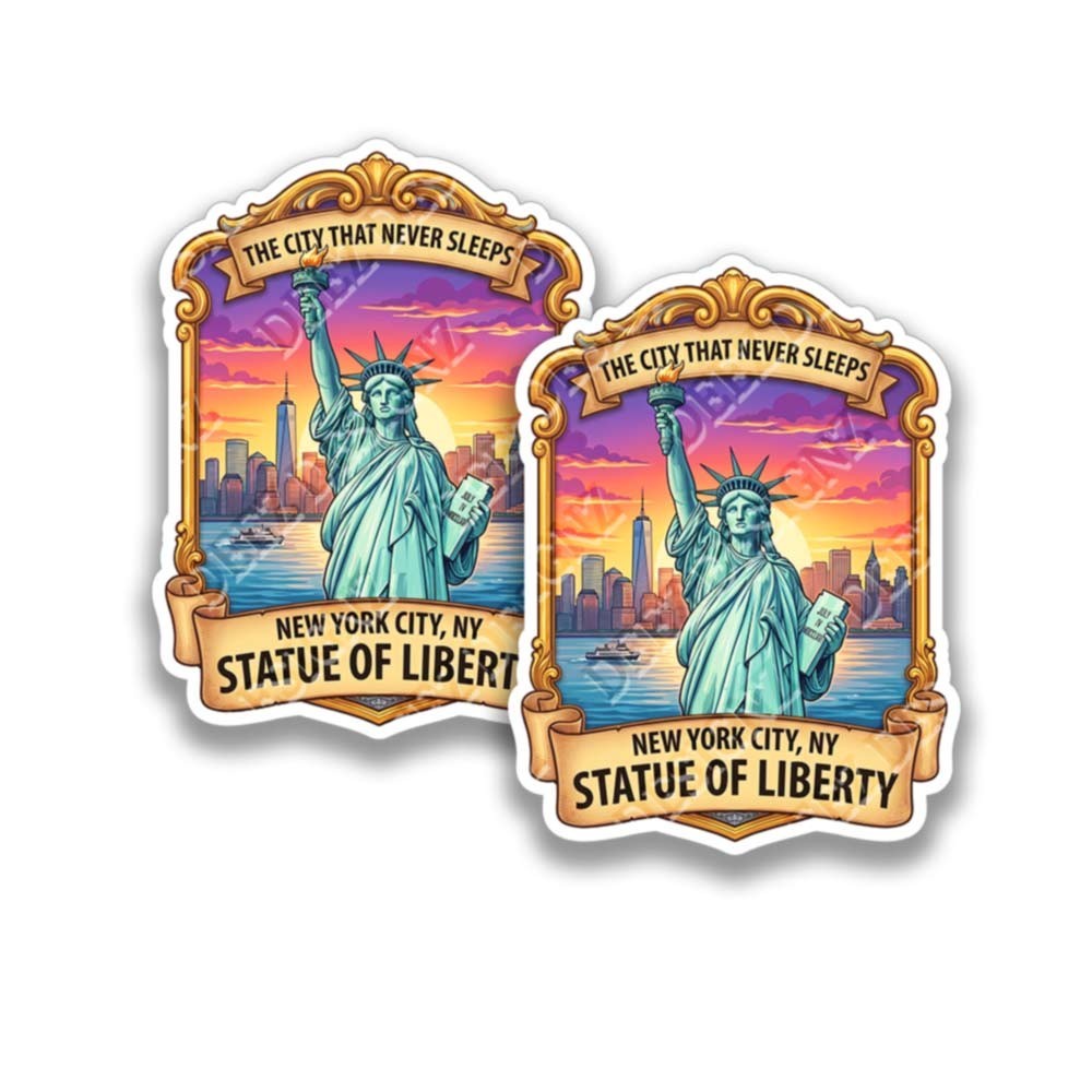Statue of Liberty New York City Vinyl Decal Souvenir Sticker 2 Pack 44488