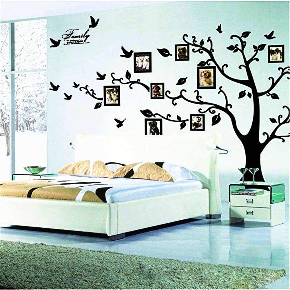 Large Family Tree Wall Deccor for Living Room, DIY Black Photo Frame Wall Decor
