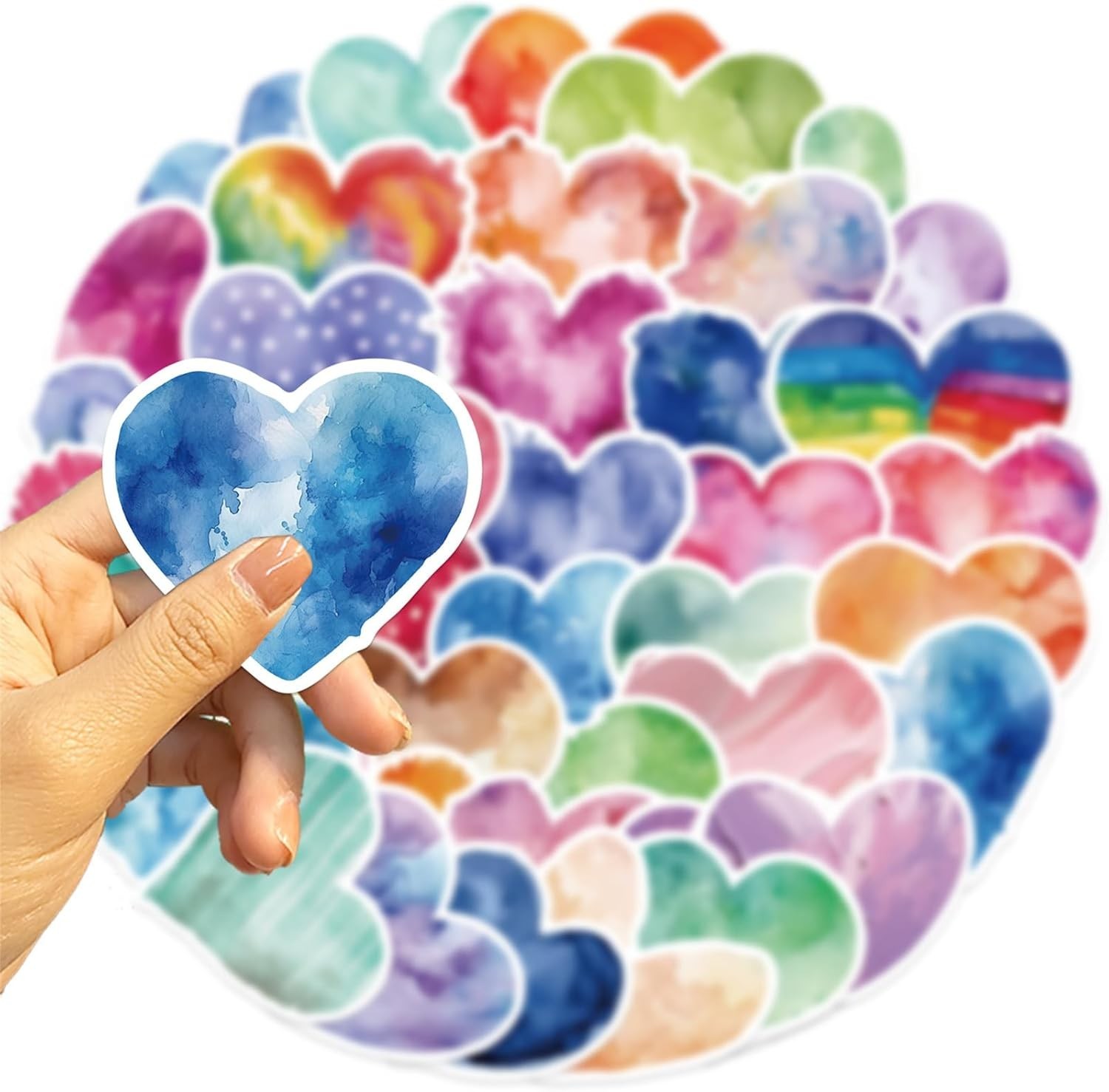 50pcs Love Heart Stickers for Teens Adults Kids Vinyl Waterproof Colorful Hea…