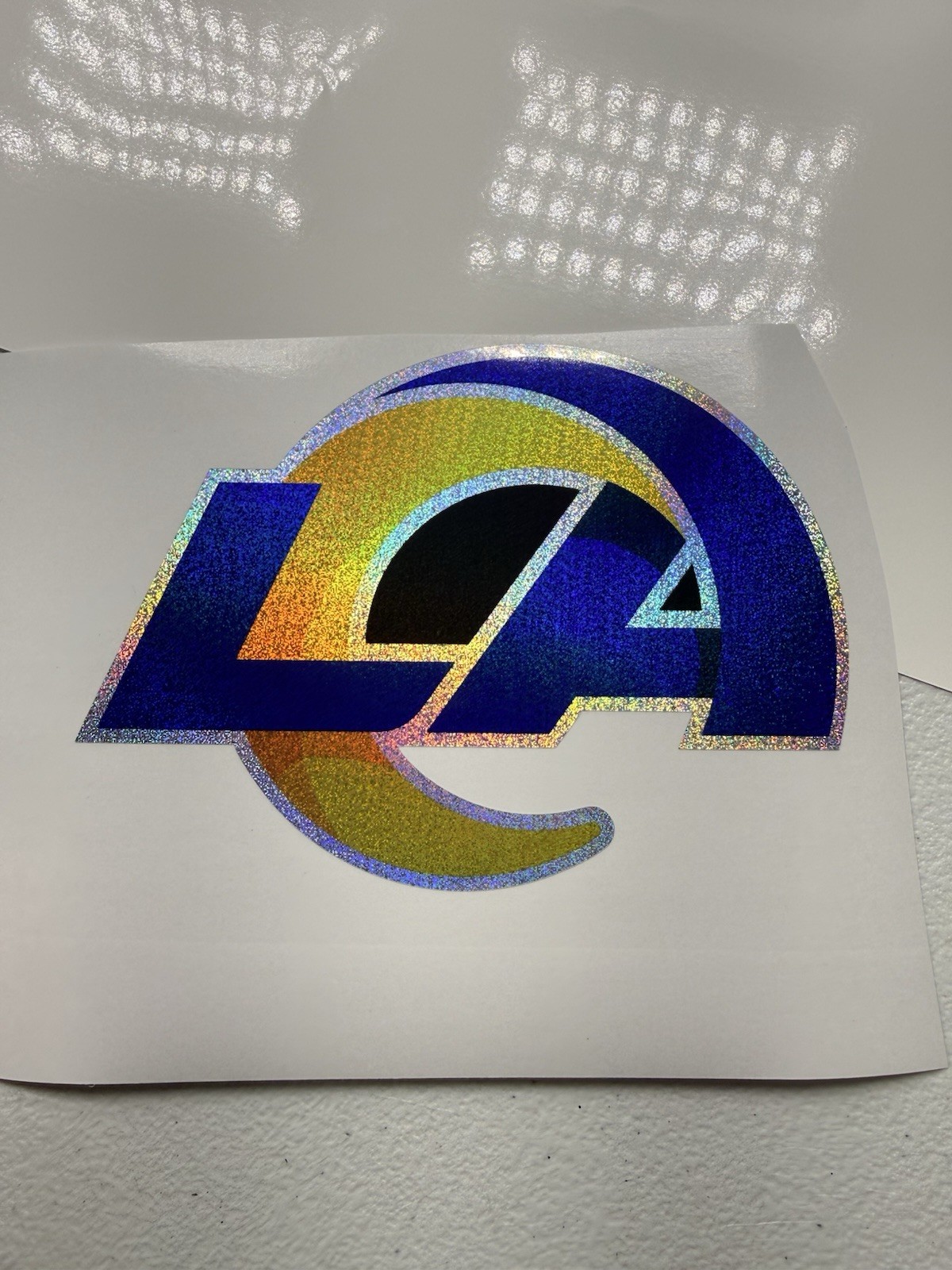 Los Angeles Rams Holographic Tiny Sparkle Vinyl Decal 3" tall lot of 3
