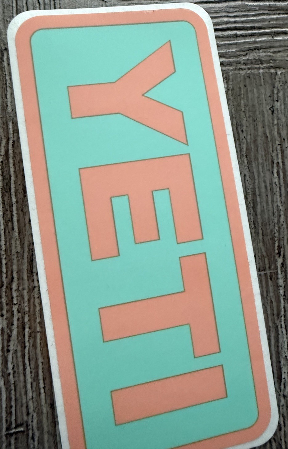 YETI AUTHENTIC STICKER – Light Teal and Peach Decal Vinyl 4 Inches WoW VISIT NeW