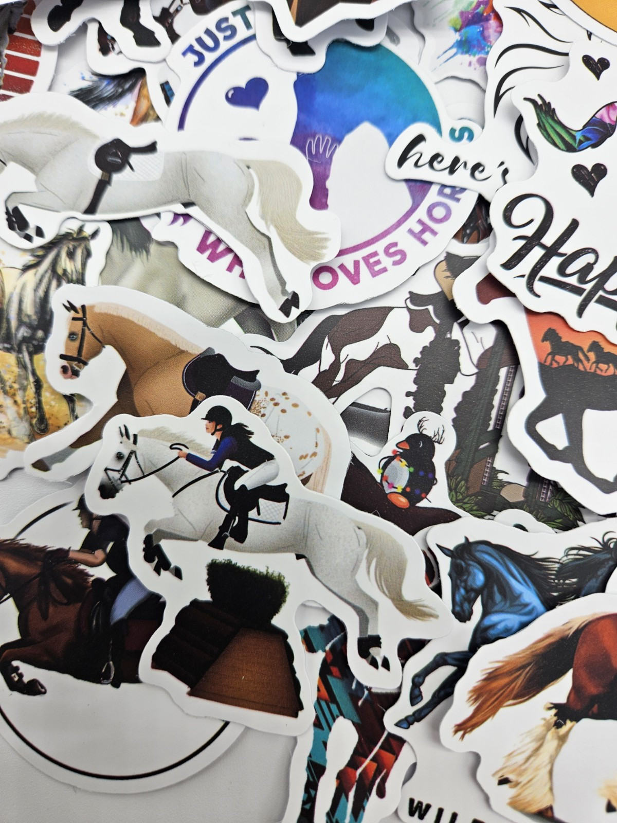 50 pcs Horse Stickers Equestrian Sport Decals DIY Crafting