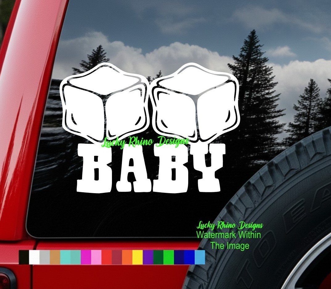 ICE ICE BABY Car Decal – Custom Vinyl Sticker for Trucks, Laptops, Windows gift