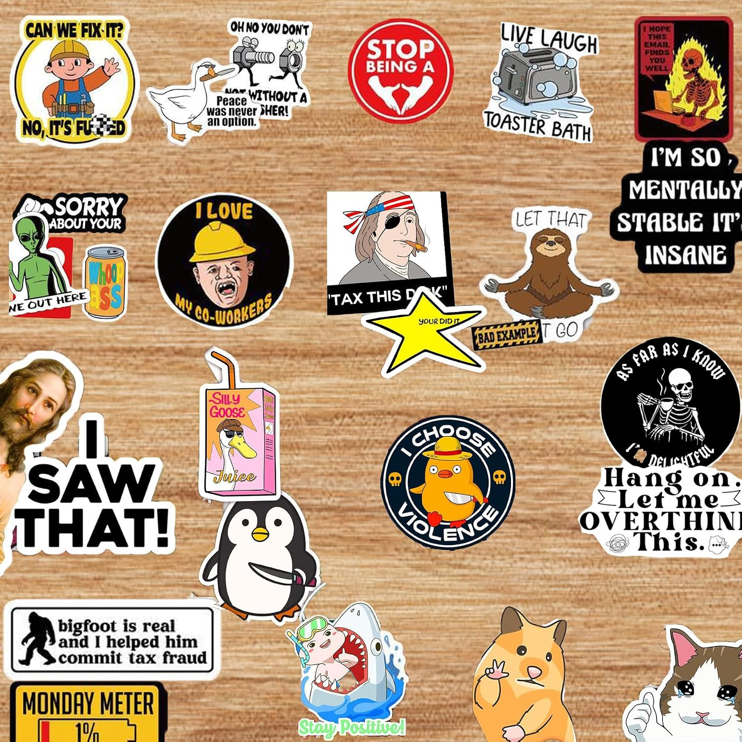 150Pcs Funny Stickers for Meme Water Bottles Pack Waterproof Cool Stickers
