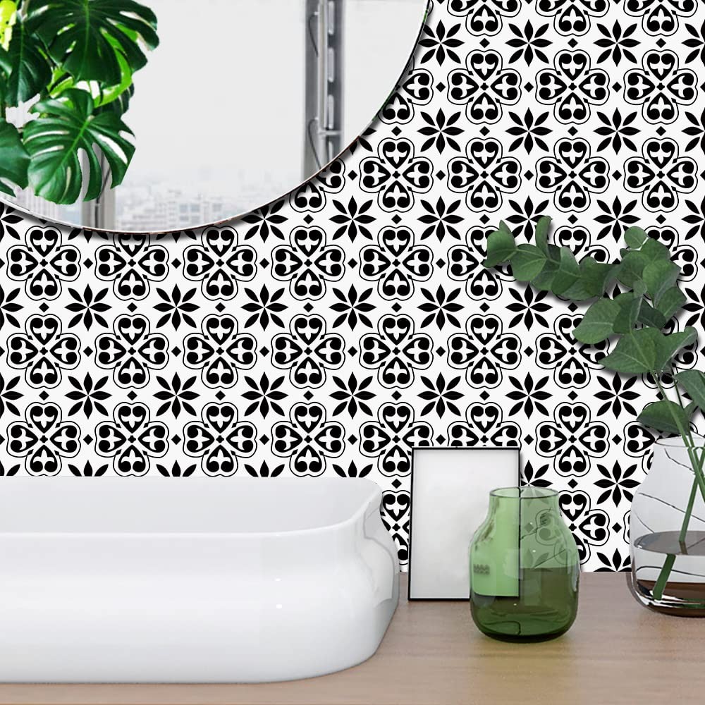25 PCS Moroccan Style Tile Sticker, 4×4 Inch(10x10cm) Traditional DIY Murals,…