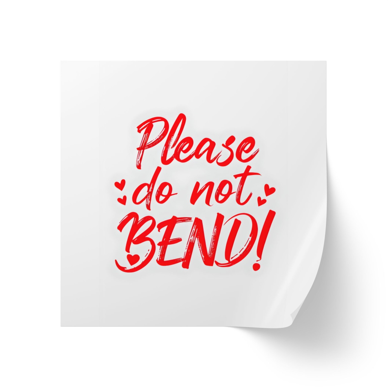 Square Sticker Labels, 'Please do not BEND' Sticker Roll, Address Labels,