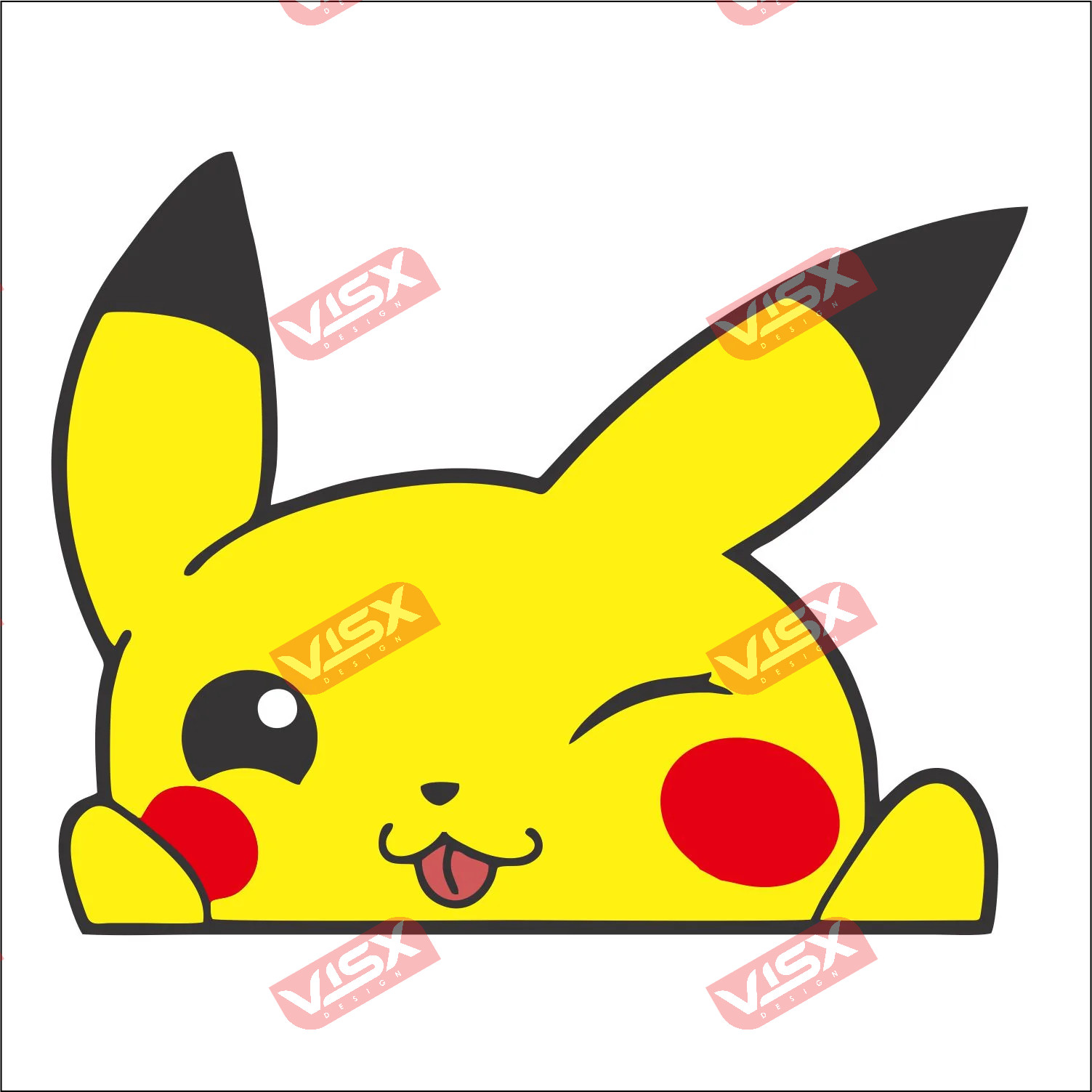 Pikachu Anime Bumper Sticker Peeker Car Decal Window Truck Vinyl