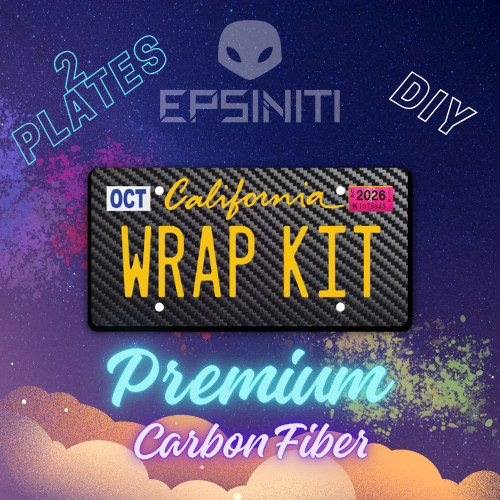 Daffodil Yellow Carbon Fiber Textured California Plate Wrap DIY Kit
