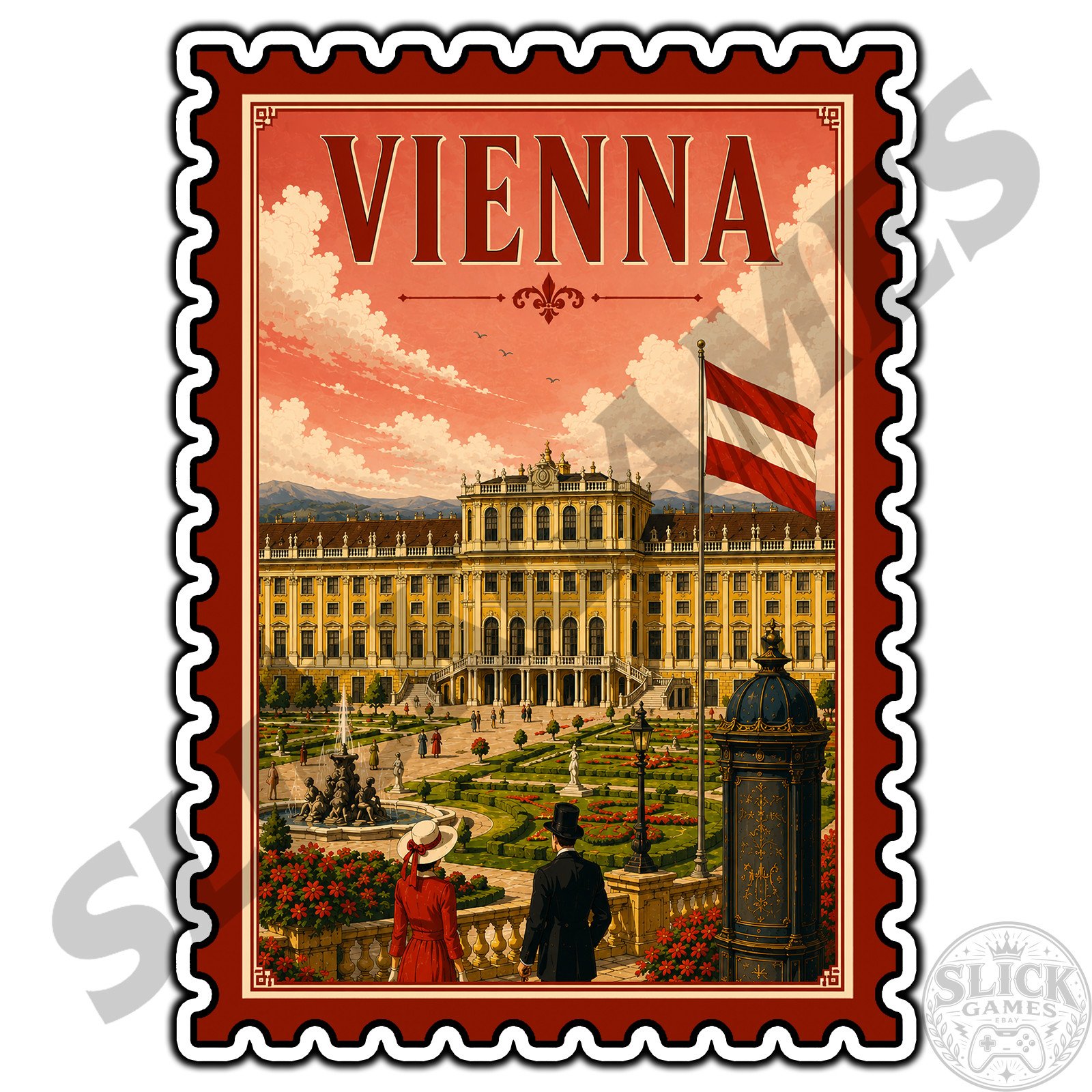 Vienna Austria Travel Postage Stamp Sticker #1 Waterproof Vinyl Decal Die-Cut