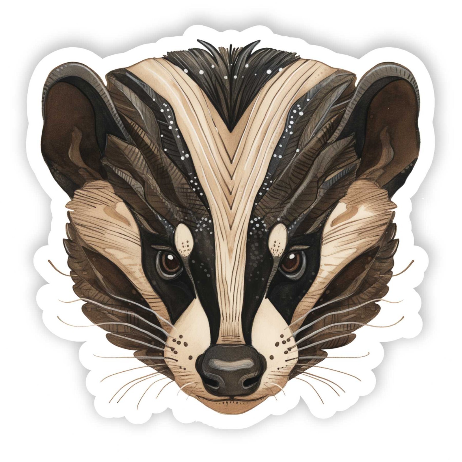 Badger Vinyl Sticker, Water Resistant, Water Bottle, Laptop, Indoor use