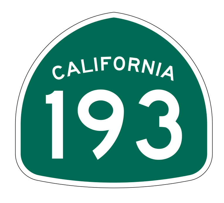 California State Route 193 Sticker Decal R1258 Highway Sign