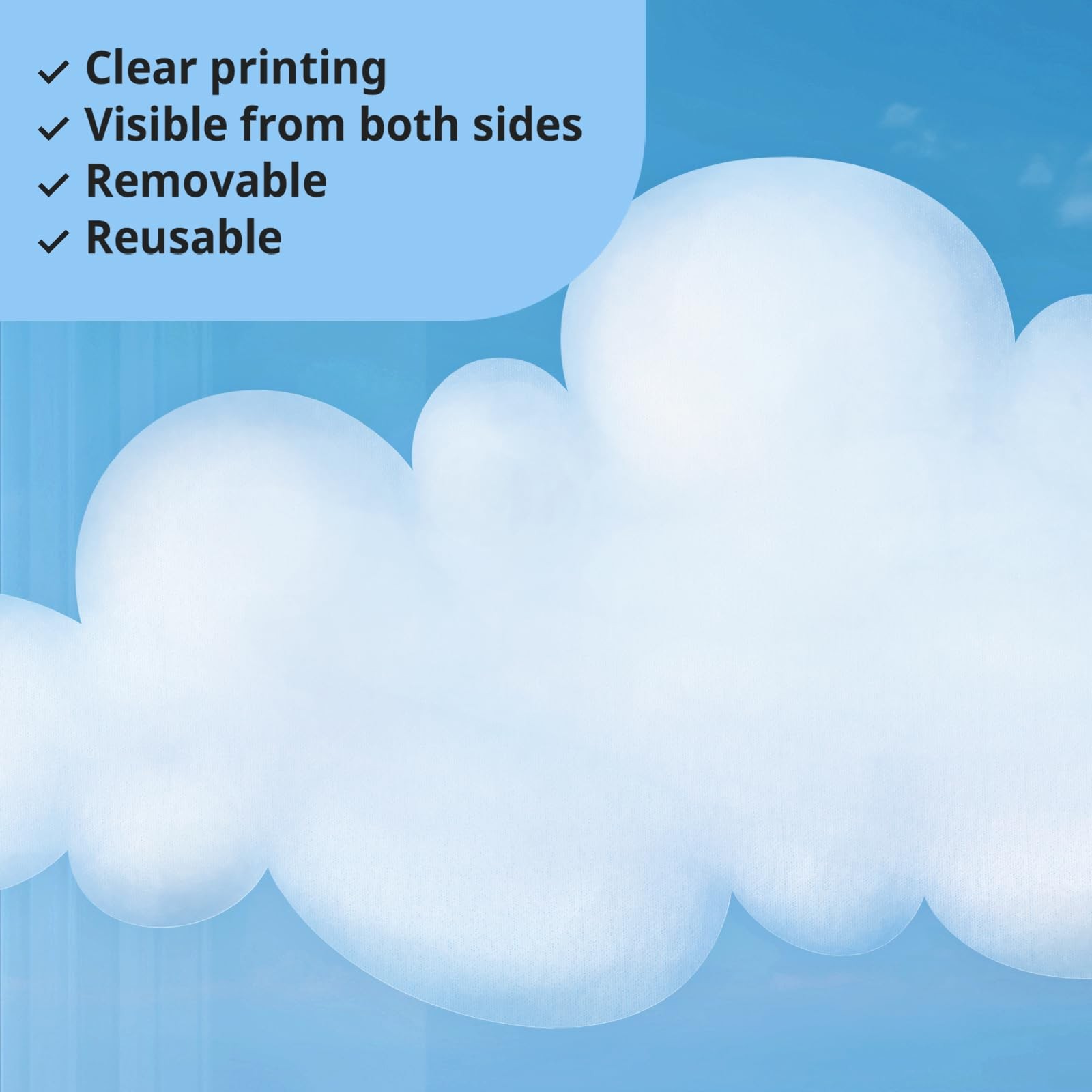 Cloud Window Clings – White Puffy Cloud Window Stickers for Bedroom, Nursery,…