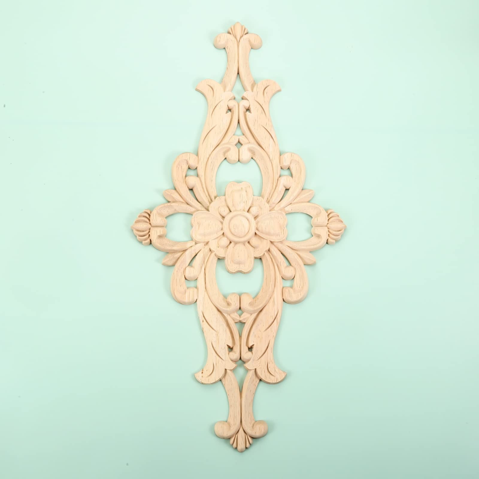 MUXSAM Wood Carved Appliques Furniture Decorative Onlays, 2Pcs Unpainted DIY …