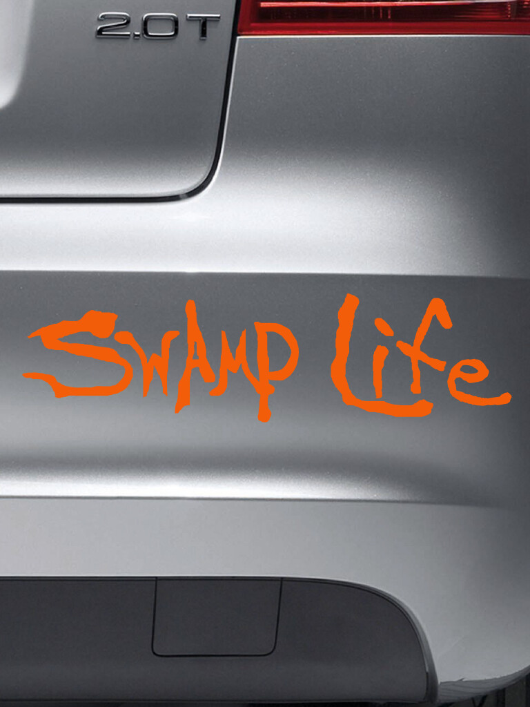 Swamp Life Gators Text vinyl decal sticker for cars, trucks, boats, windows, etc