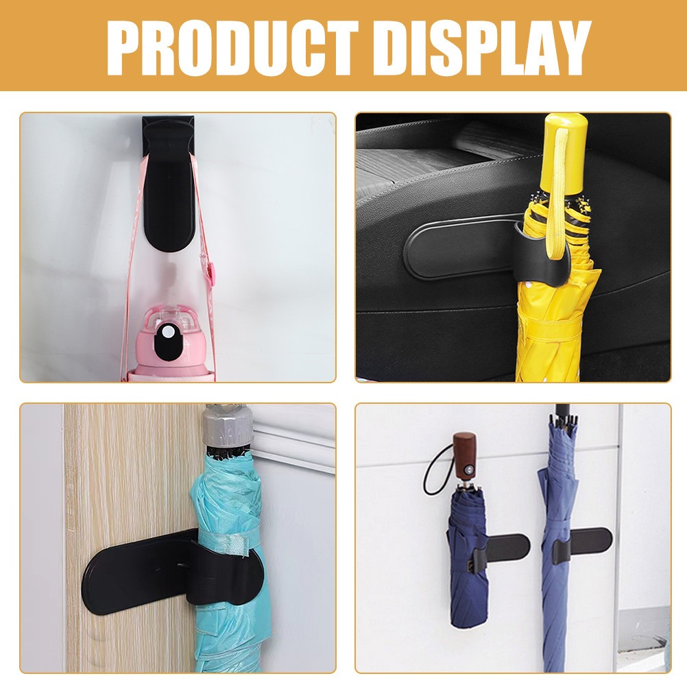 4Pcs Black Plastic Car Umbrella Holder for Trunk Door Organizer and Storage