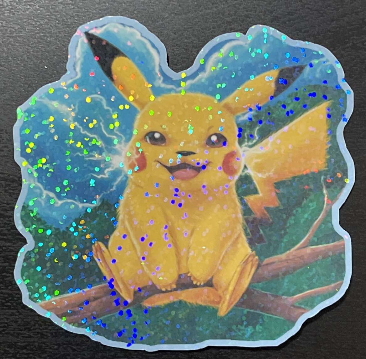 Pokemon Pikachu Glittery Foil Sticker Stick On Appliances, Laptops,GameCon