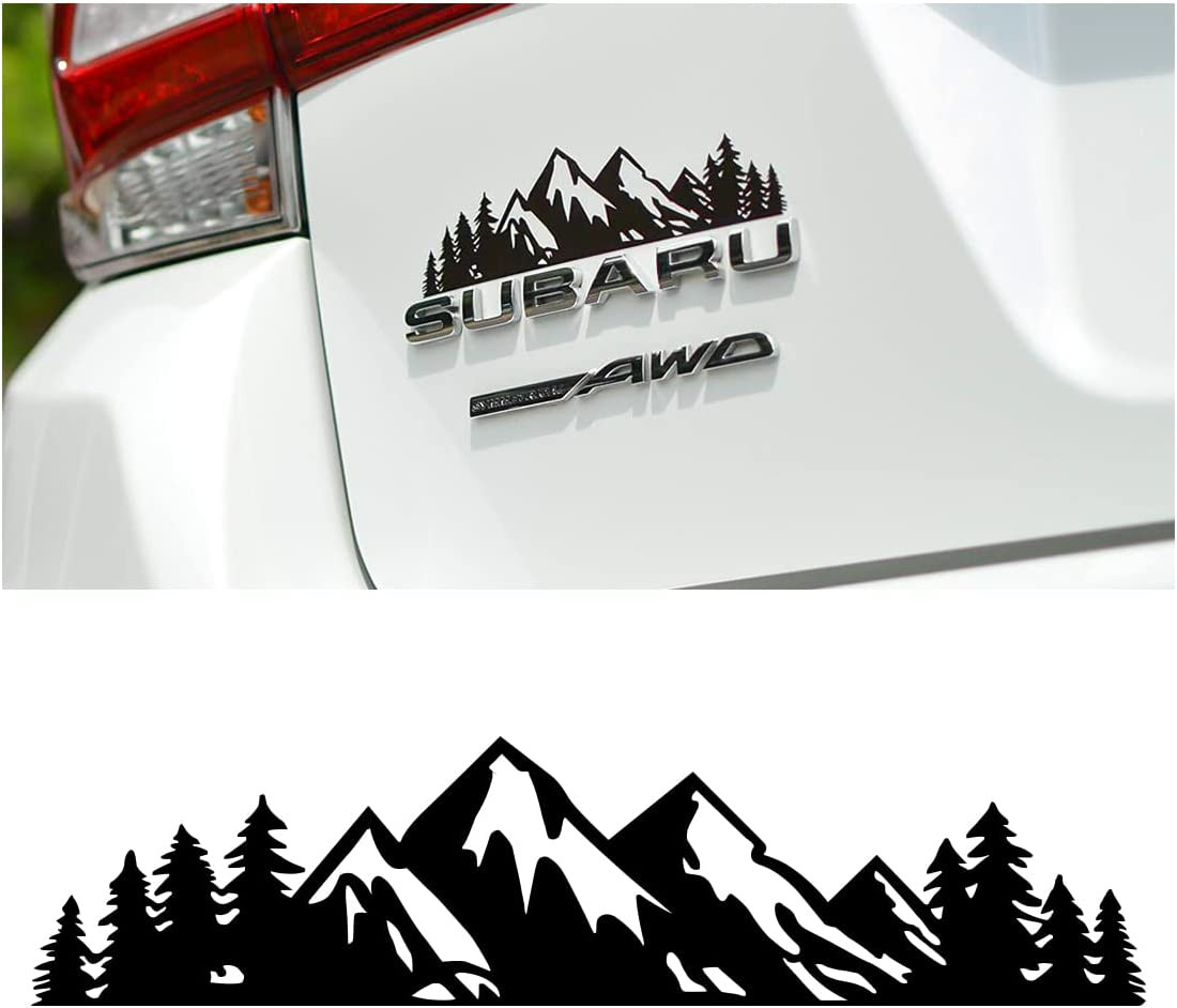 7 Inch Snow Mountain Tree Stickers for Car, Mountains Graphic Logo Decals, Premi