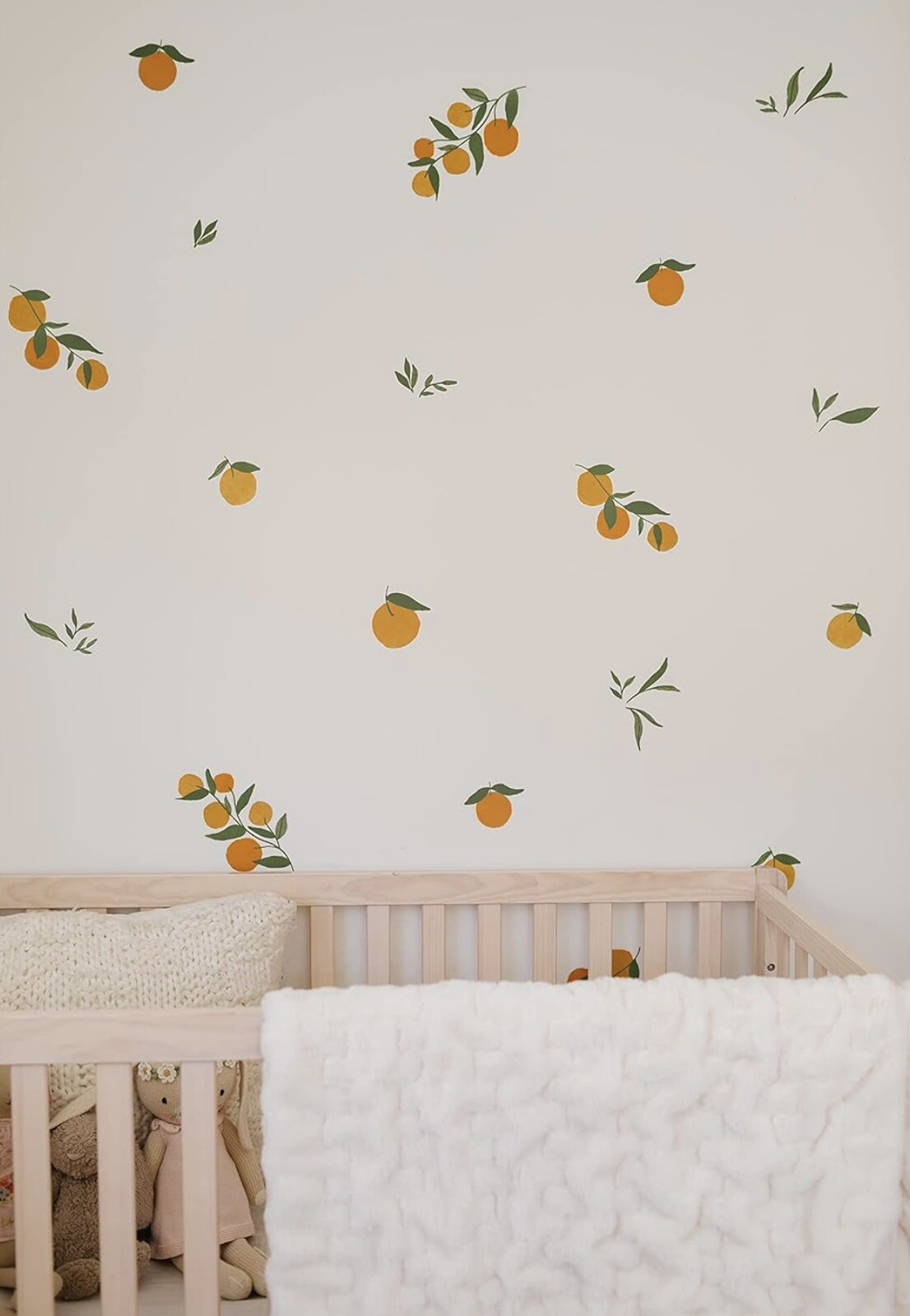 Wall Art Decals for Nursery, Bedroom, Kitchen Grove Orange Branch 56 Pieces