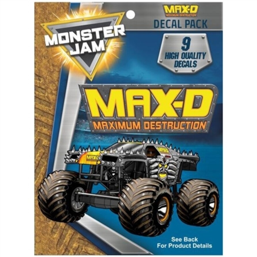 Monster Jam MAX-D Pack ( 9 HIGH QUALITY DECALS) OFFICIALLY LICENSED