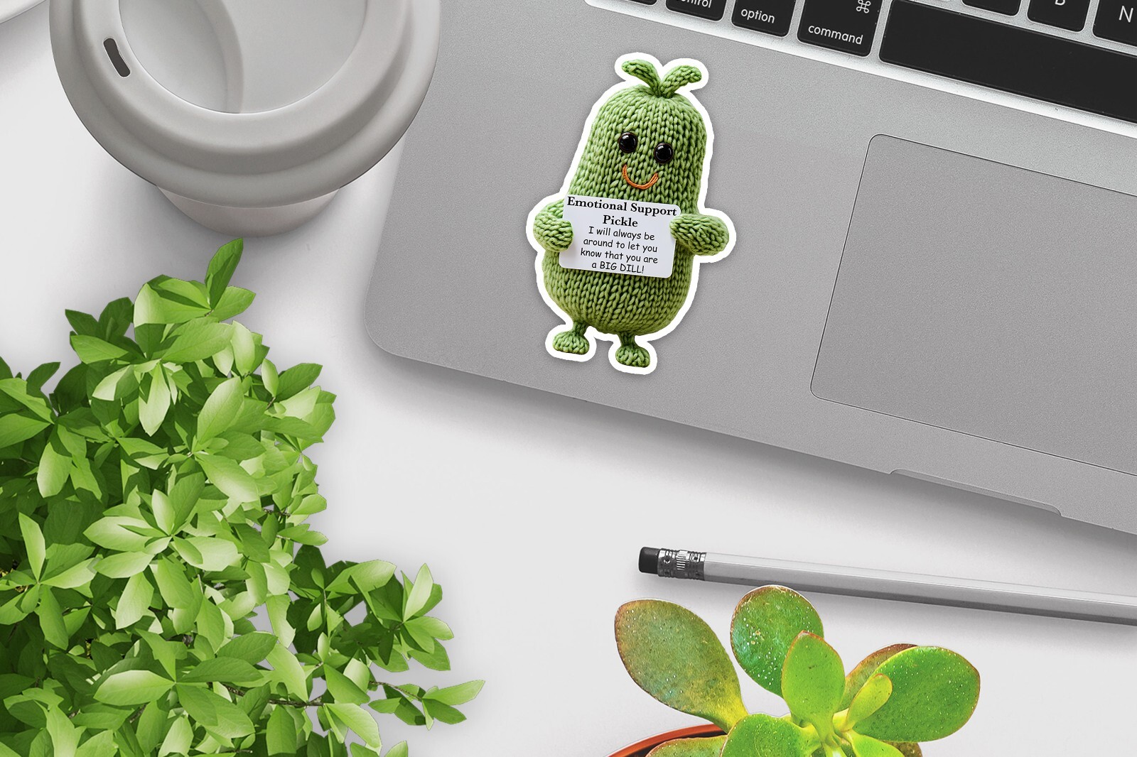 Silly Pickle Emotional Support Sticker Glossy Vinyl Sticker – This is Fine, Depr