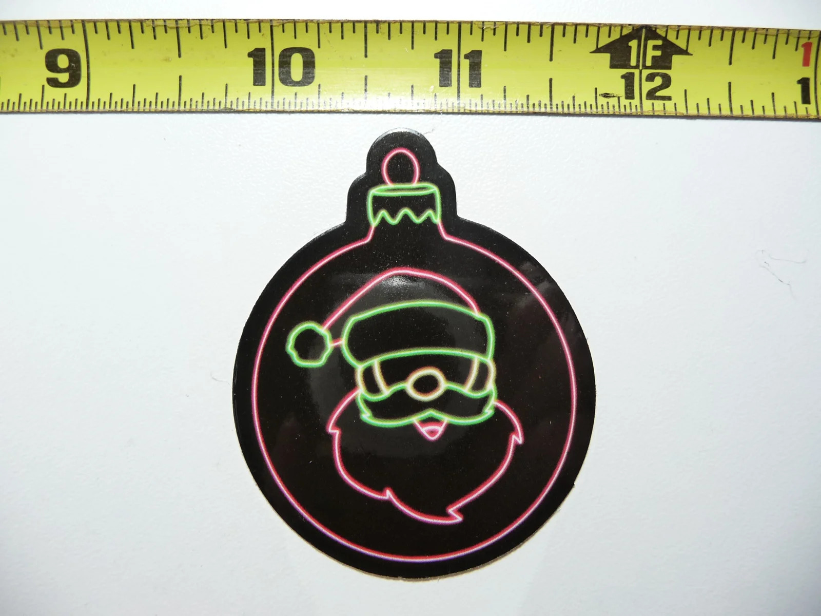 SANTA CLAUS ORNAMENT NEON STYLE SMALL STICKER DECAL COLORFUL FUNNY