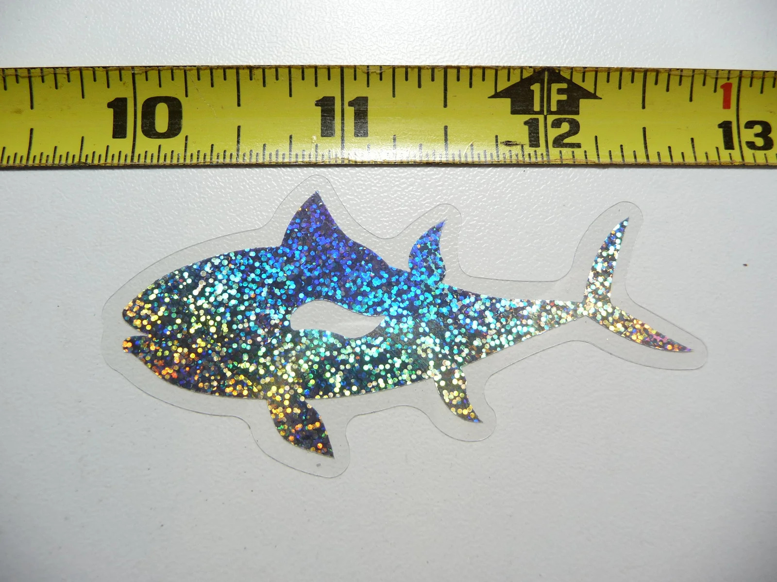 HOLOGRAPHIC KILLER WHALE SMALL STICKER DECAL OCEAN SEA LIFE SPARKLE