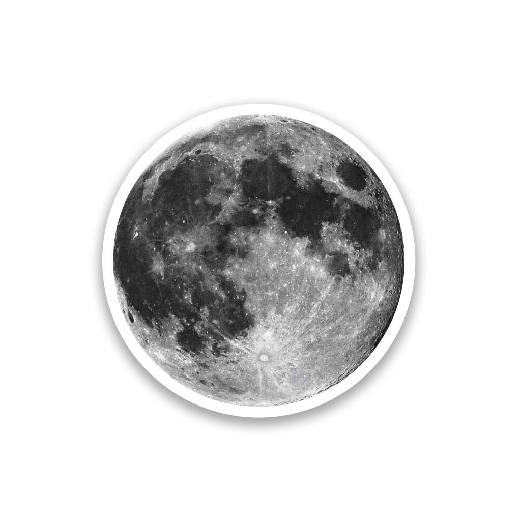 Full Moon Vinyl Sticker 3" Wide – Includes Two Stickers