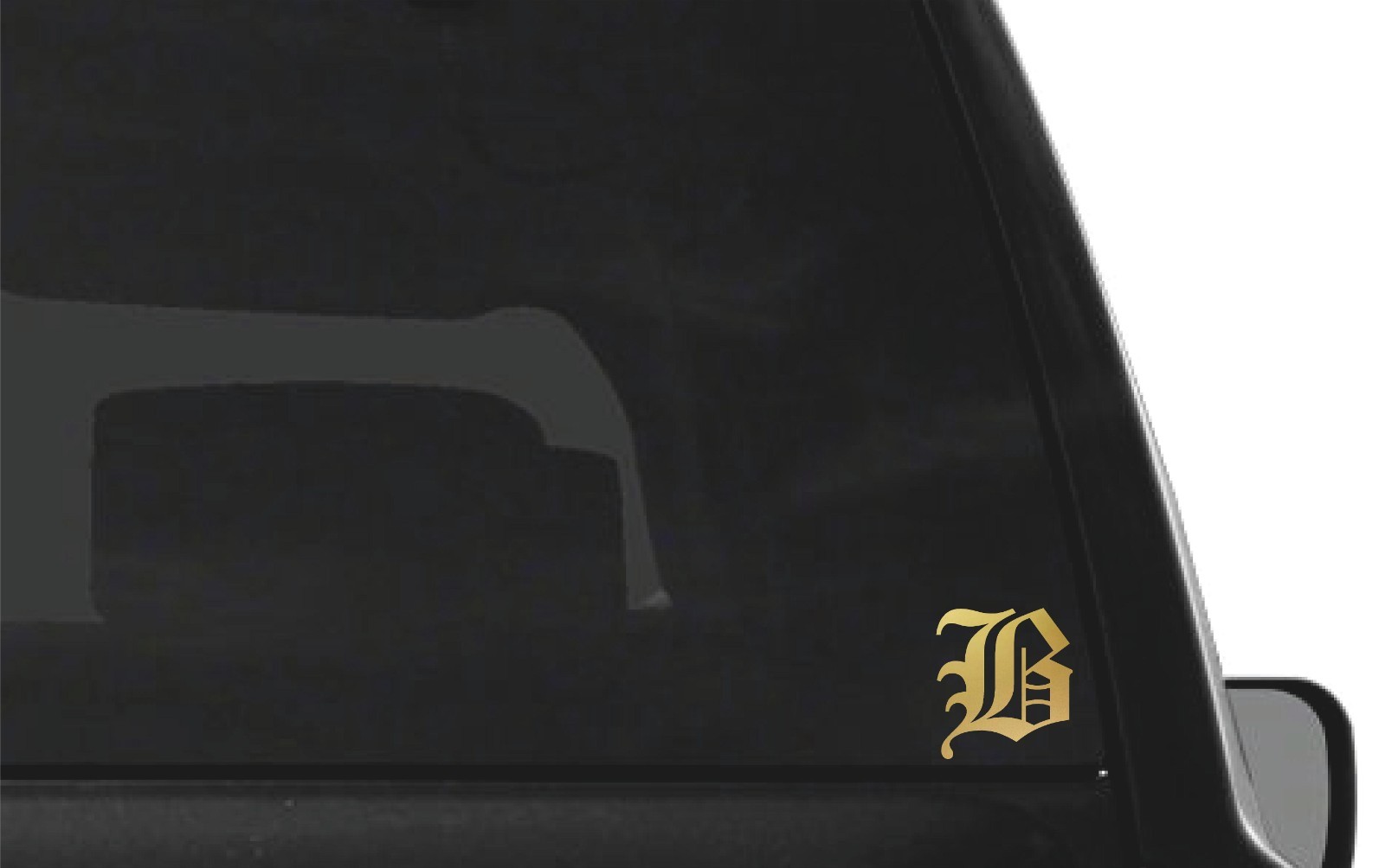 Old English B Letter Initial Vinyl Sticker Decal Monogram Diploma